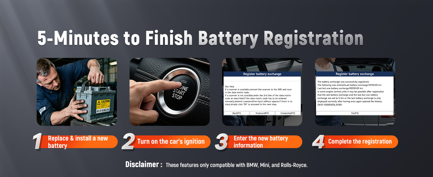BATTERY REGISTRATION FIT FOR PORSCHE