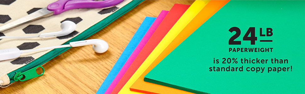 Astrobrights Solids 24 lb Paper 20% Thicker