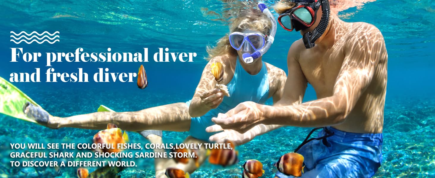 Dry Snorkel Set,Panoramic Wide View,Anti-Fog Scuba Diving Mask,Professional Snorkeling Gear