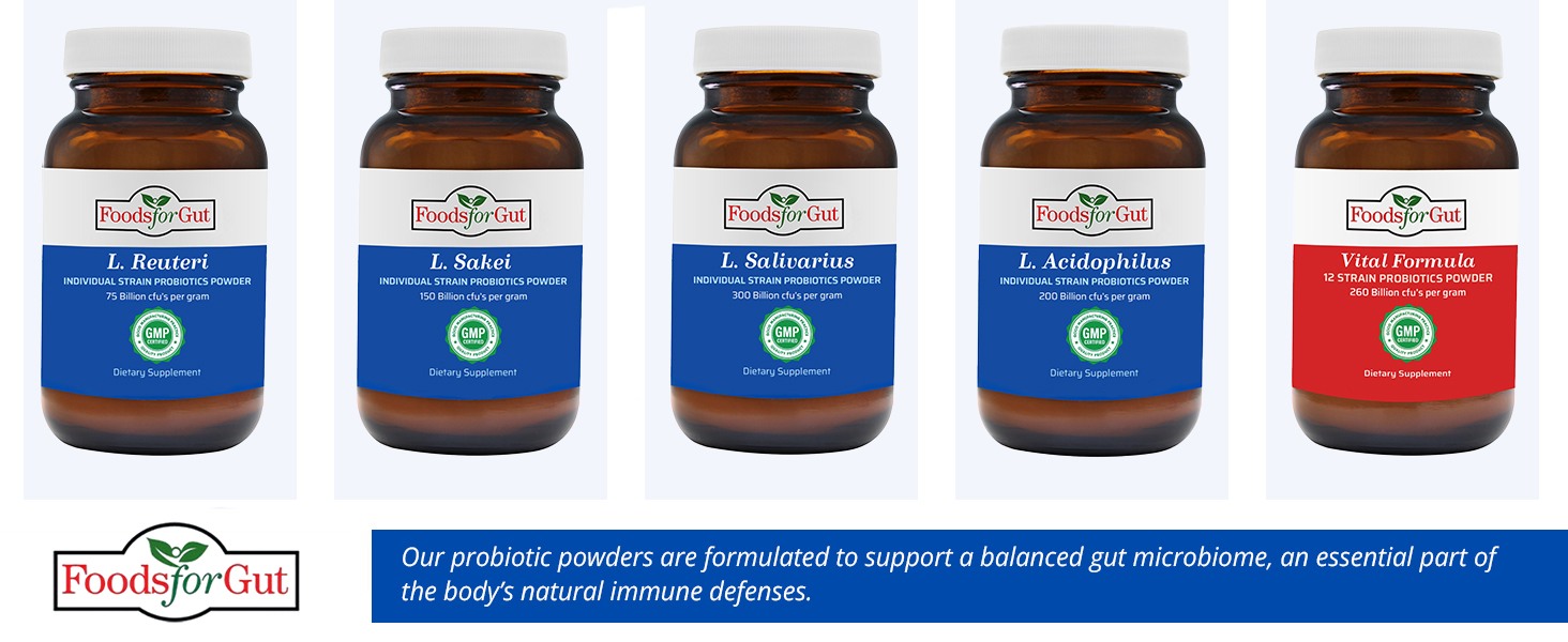 Our probiotic powders are formulated to support a balanced gut microbiome, an essential part