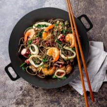 wok; grilling wok; cast iron wok; cast iron grilling wok; iron wok; outdoor cooking; bbq; grilling;