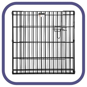 Image of folded dog fences indoor.