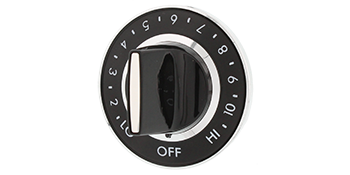 Side view of burner knob