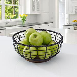 gourmet basics wire decor home decoration kitchen organization basket metal steel mesh store country