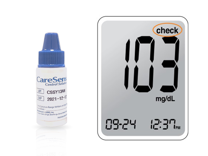 Control solution testing caresens diabetes blood glucose monitor blood sugar meter