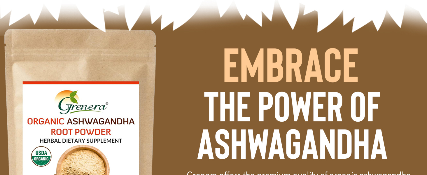 Finely ground ashwagandha powder from organically grown ashwagandha roots