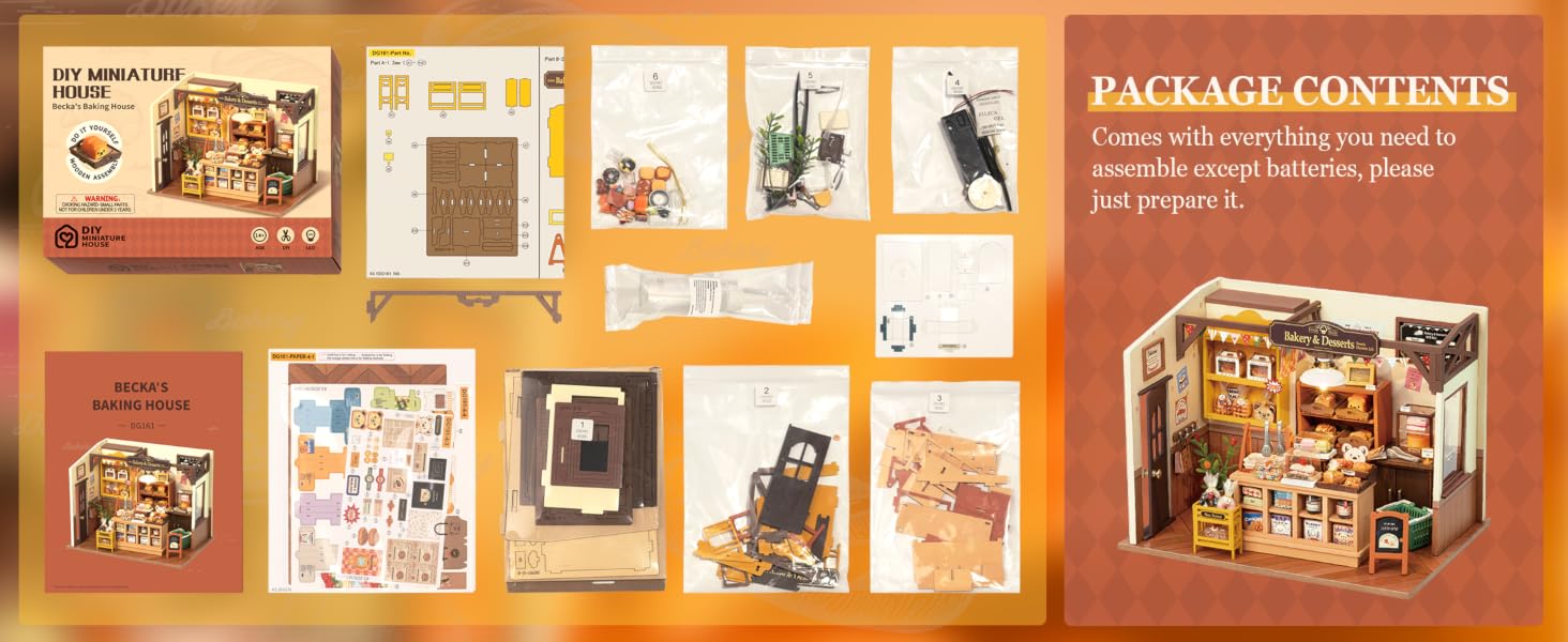 ROBOTIME DIY Miniature House Kit with LED Light Hobby Birthday Gifts for Kids &amp;amp; Adults