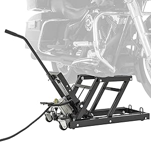 Black Widow Motorcycle Jack Hydraulic Lift with Caster Wheels BW-0102