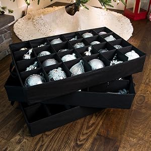 TreeKeeper 3-Tray Ornament Storage Bag trays removed from bag