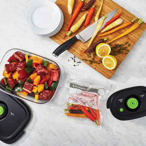 FoodSaver containers, bags and food