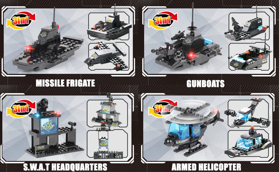 lego city police station command center truck cop car toy building sets vehicle helicopter boat kit