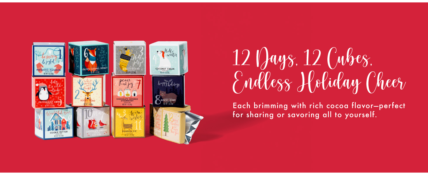 12 days of cocoa advent hot chocolate mix gift set