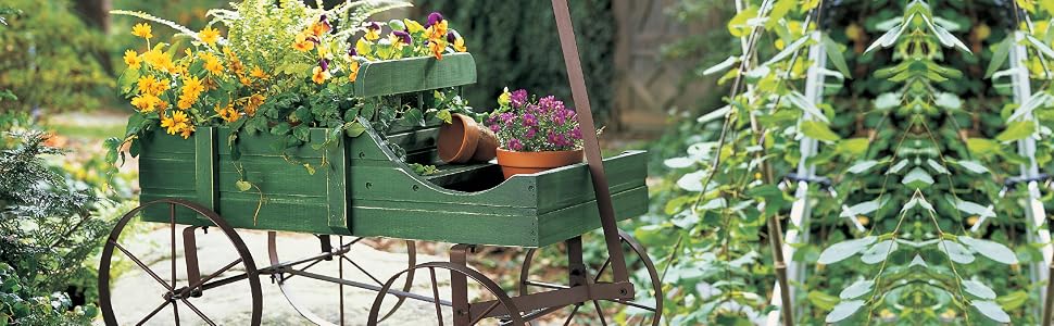 Amish Wagon Wooden planter display