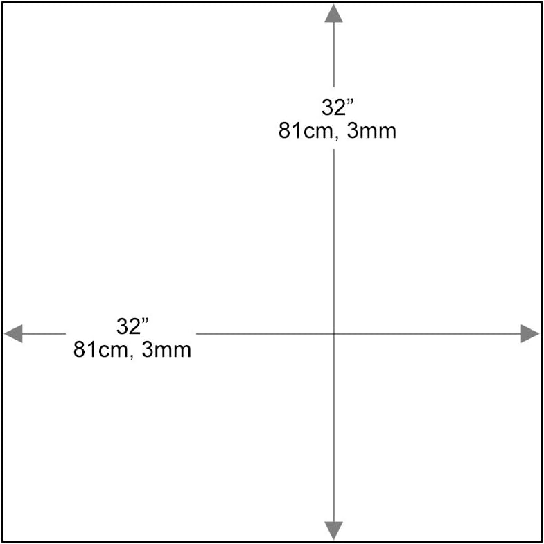 16 inch Square Glass Table Top - Tempered - 1/2" Thick Glass Surface, Safe Beveled Edge, Eased Corners, Multipurpose for Dining Table, Patio, Coffee and End Table