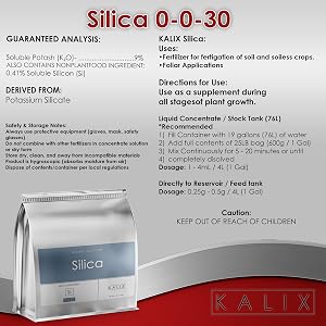 Plant-available silica supplement for stronger stems and protection against heat and drought