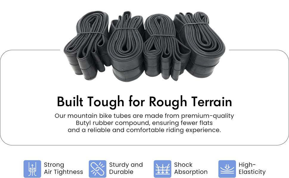 These mountain bike tubes are compatible with tires sized 26", 27.5", and 29"
