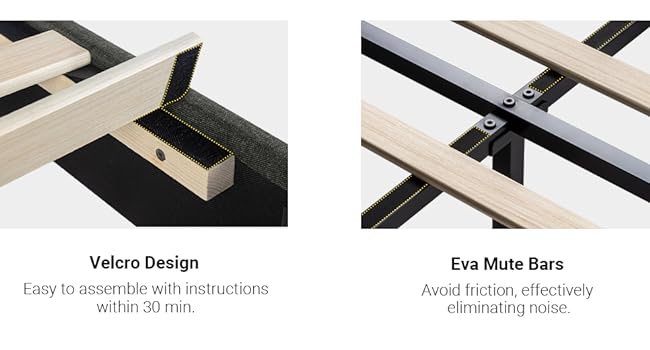 VELCRO DESIGN Easy to assemble with instructions within 30 min EVA MUTE BARS Avoid friction