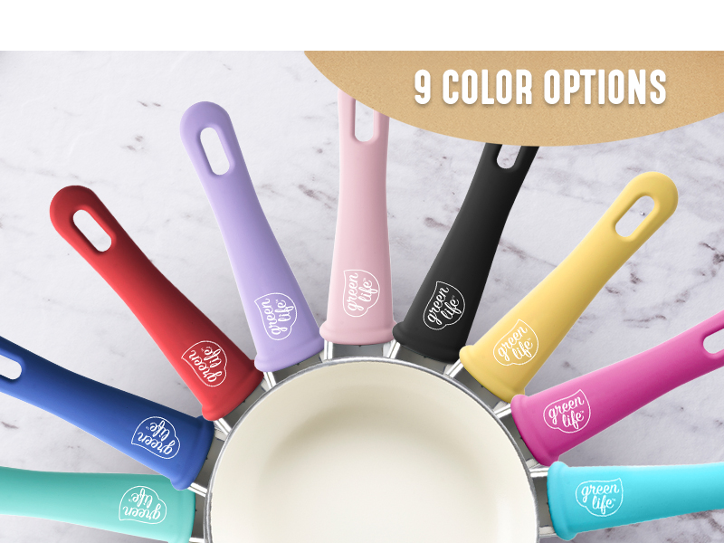 GreenLife, color, all stovetops, durable, versatile, colorful, PFAS, clean cookware, pots and pans