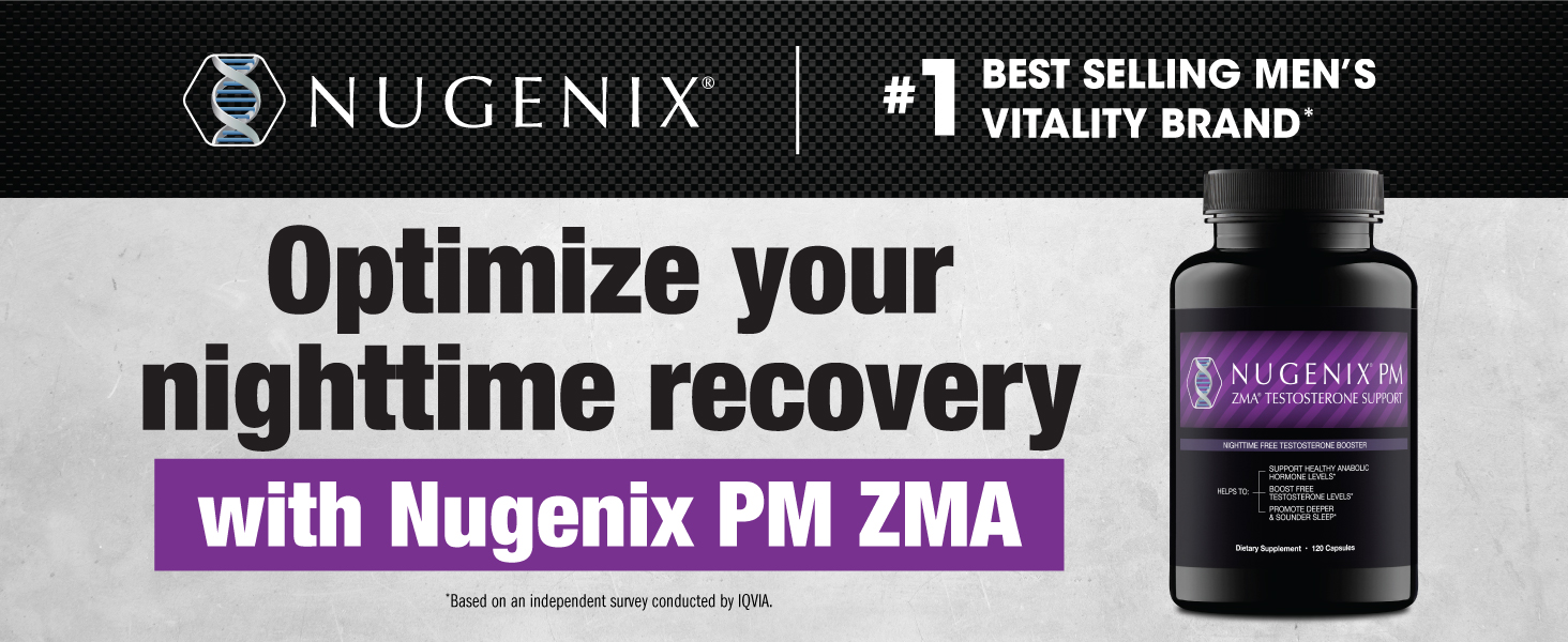 Nugenix PM ZMA testosterone booster for men sleep support anabolic hormone levels