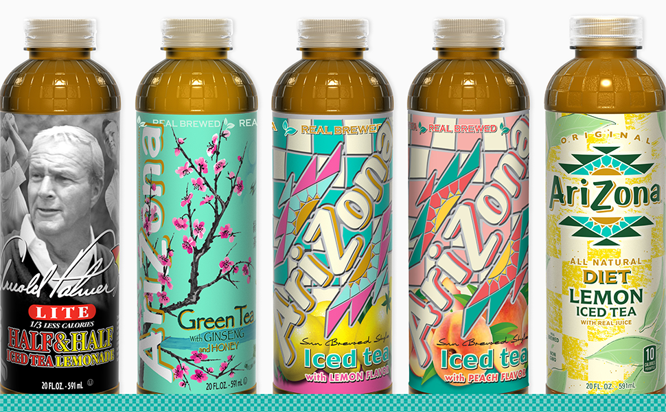 ARIZONA ICED TEA FRUIT JUICE COCKTAIL BLUEBERRY TEA ARNOLD PALMER REFRESHING BEVERAGE PEACH ICED TEA