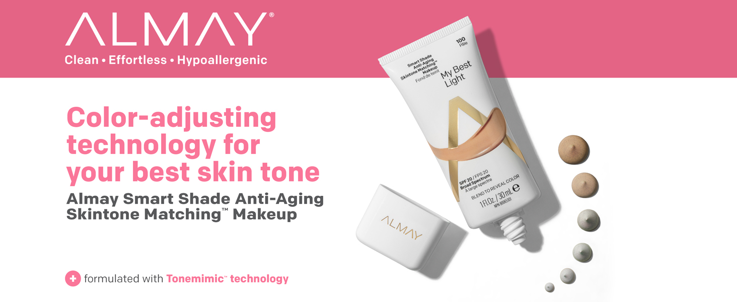 foundation, skintone, anti-aging, makeup, almay, clean, hypoallergenic
