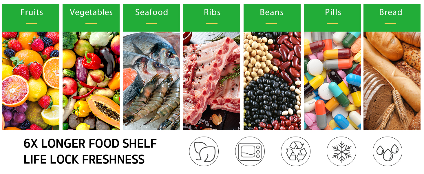 6X Longer Food Shelf Life Lock Freshness