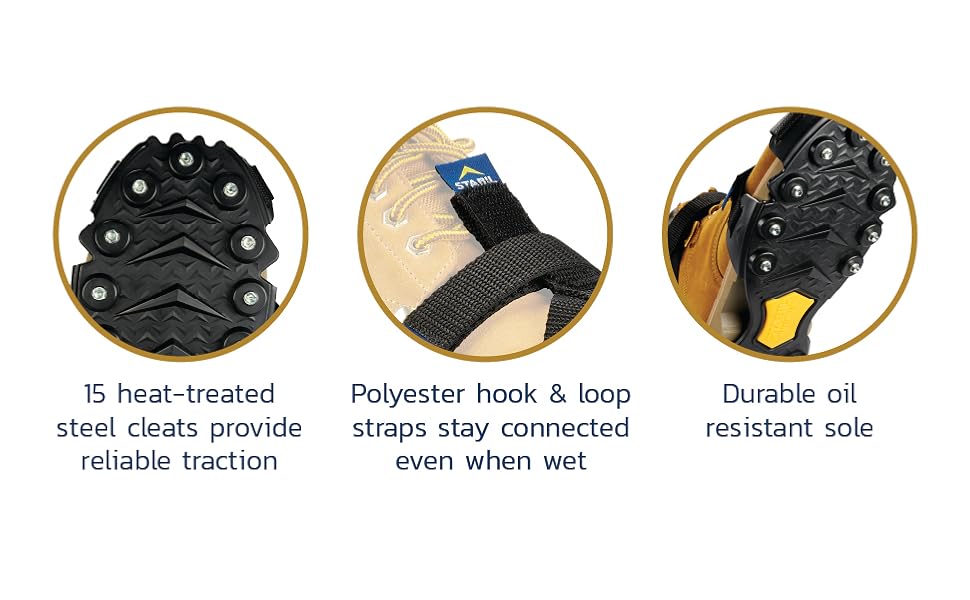 anti-slip boot carrier cleat, coverage crampons footwear full-sole, grips heavy-duty hiking ice