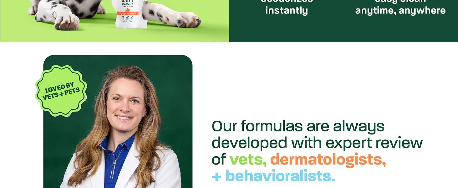 Loved by Vets &amp; Pets. Veterinarian headshot with text.