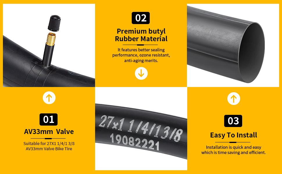 27x1 1/4-1 3/8 AV32MM Bike Tubes
