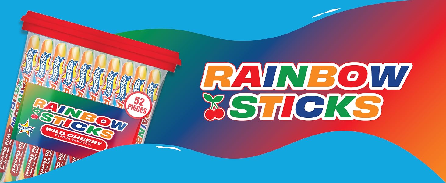 Atkinson candy rainbow sticks cherry flavored
