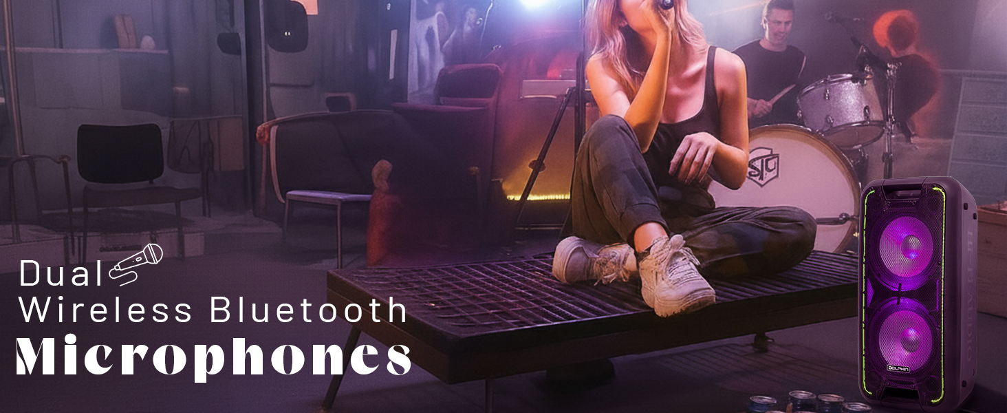 light apeaker portatil blue tooth speake machine microphones charge karoke equipo portatiles set