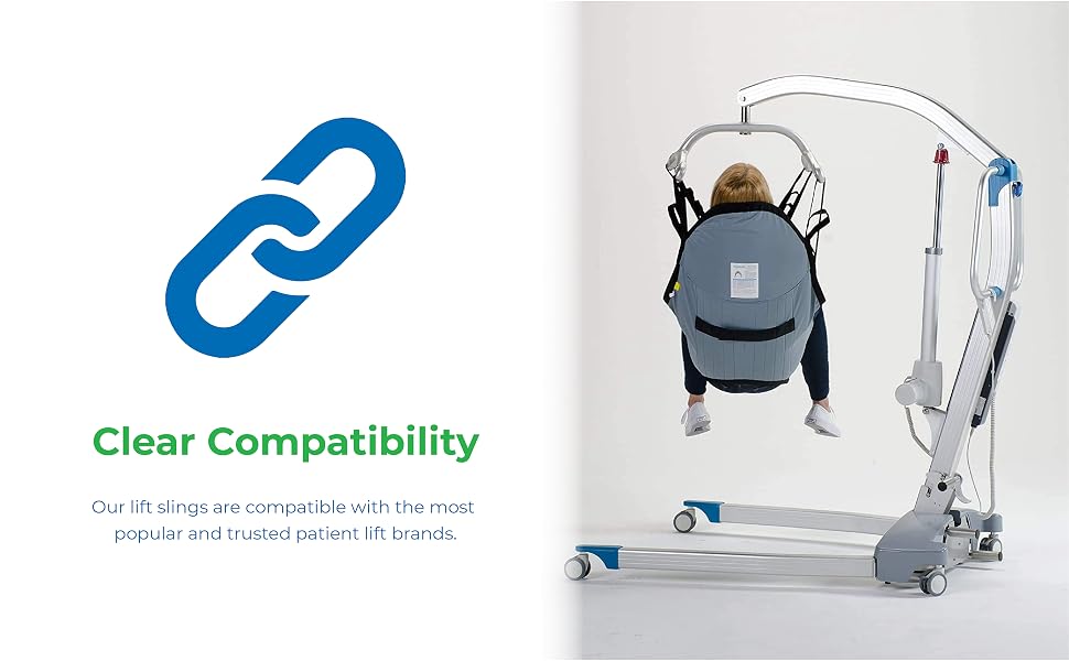 Patient Aid Padded U-Sling with Head Support - Clear Compatibility