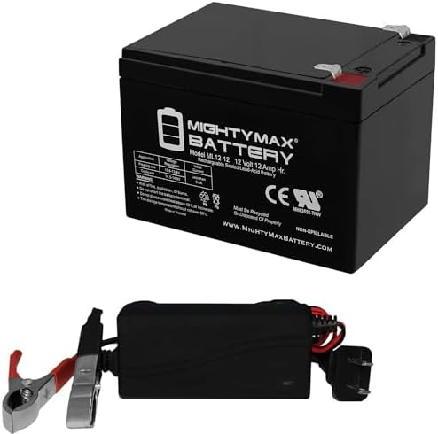 Mighty Max Battery 12V 12AH Replaces Pride Mobility 3-Wheel SC40U + 12V Charger