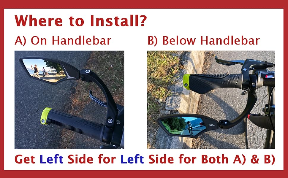 Hafny Handlebar Bike Mirror,Bicycle Mirror,E-bike Mirror, fietsspiegel,Fahrradspiegel,miroir de vélo