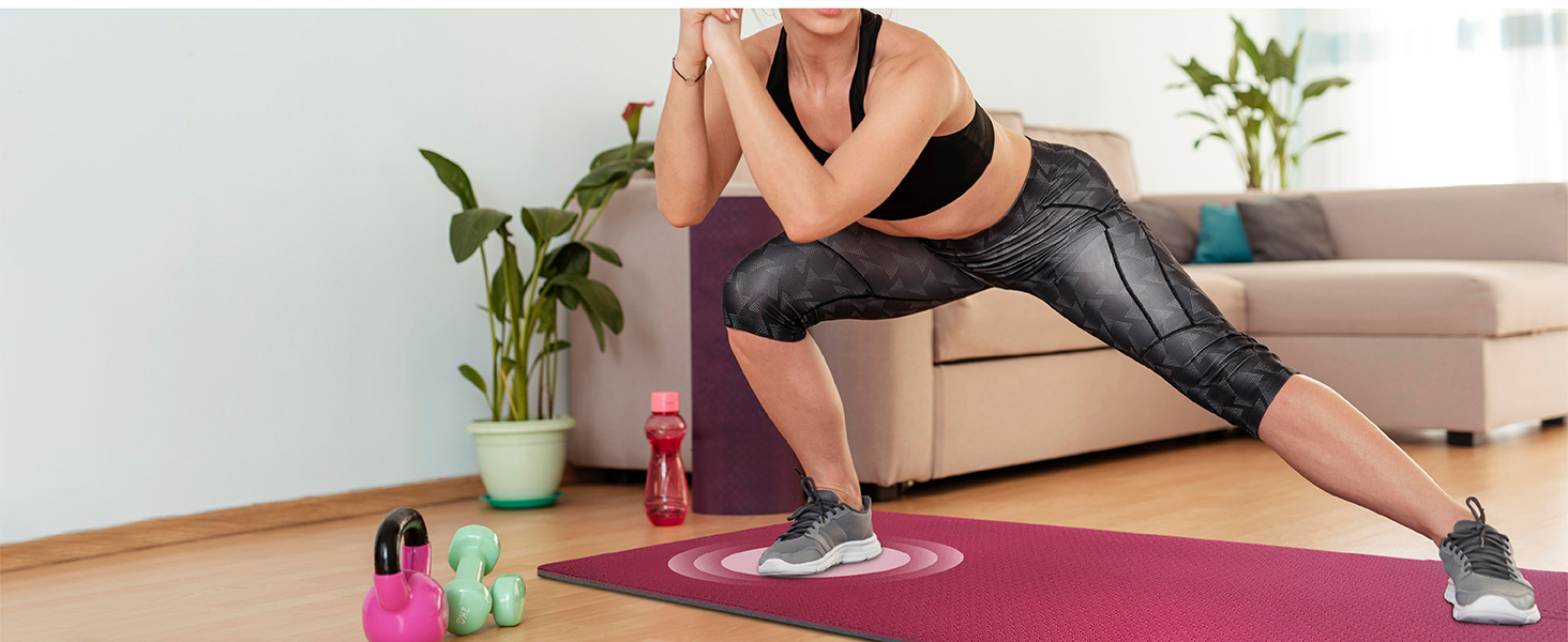 Feetlu yoga mat, wide mat, thick mat, non-toxic, joint-friendly, non-slip, POE material, workout