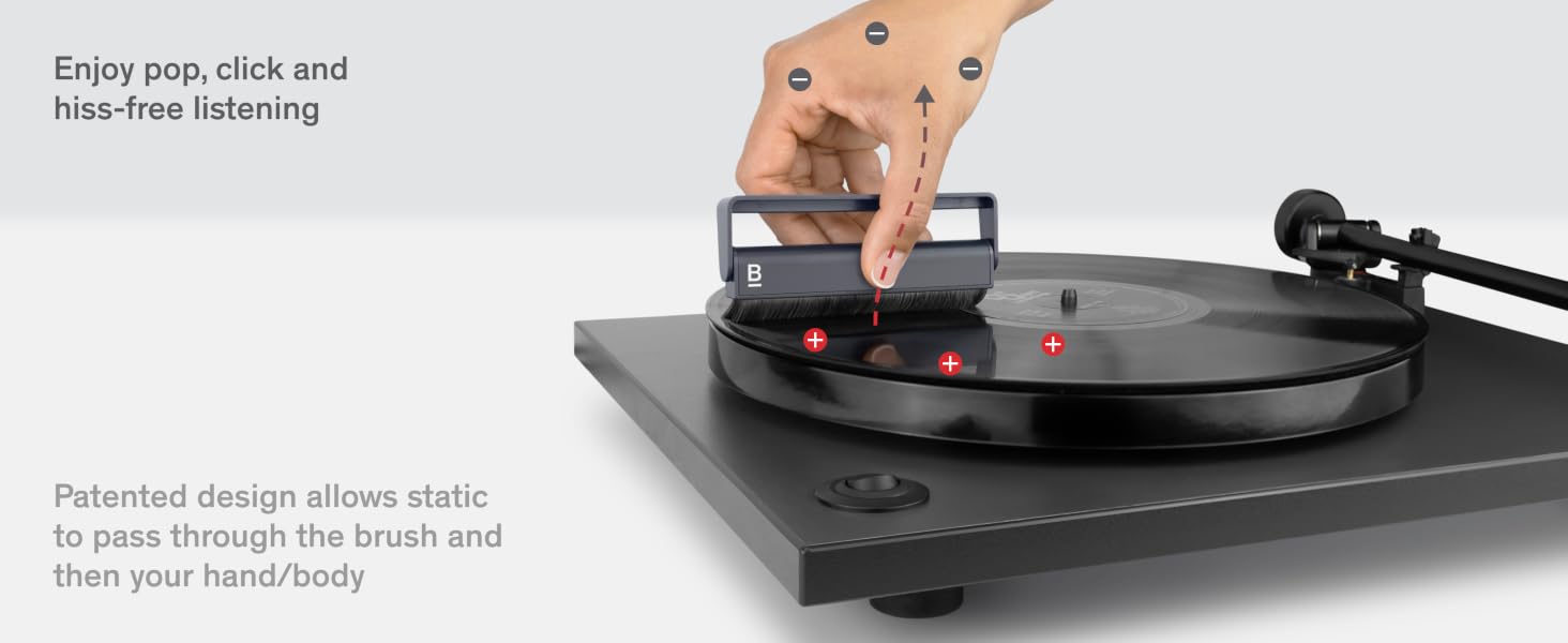 turntable vinyl record player cleaning brush carbon fiber boundless audio hifi cleaner anti static