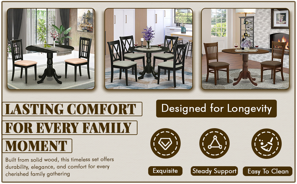 Square Kitchen Table and Parson Dining Room Chairs