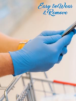 100 Pcs Nitrile Disposable Gloves - Soft Industrial Gloves, Vinyl Gloves Powder-Free, Latex-Free