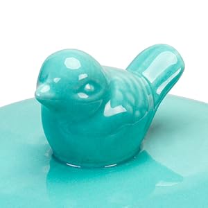 Vintage Turquoise Ceramic Kitchen Jar with Lid, Cookie Jar Storage Containers