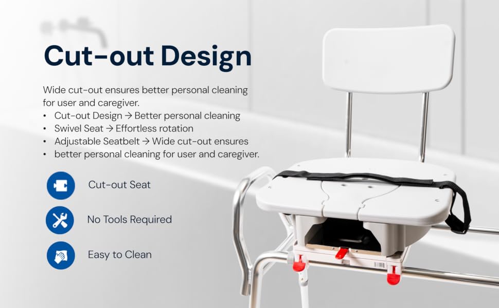 Eagle Health Supplies sliding shower chair tub transfer bench for bathtub swivel seat