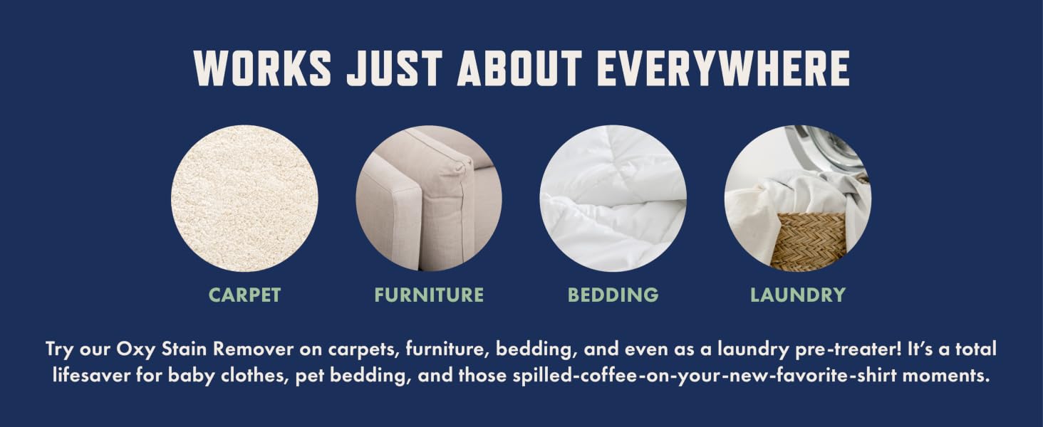 Works Just About Everywhere. Carpet furniture bedding laundry