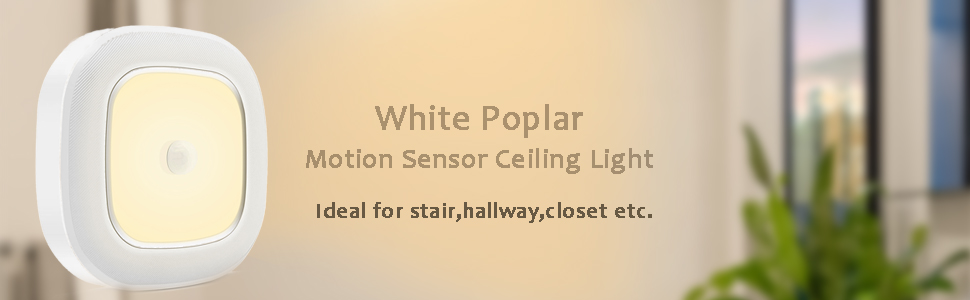 Indoor Wireless Activated LED Ceiling Light Battery Powered 300LM for Stair Kitchen