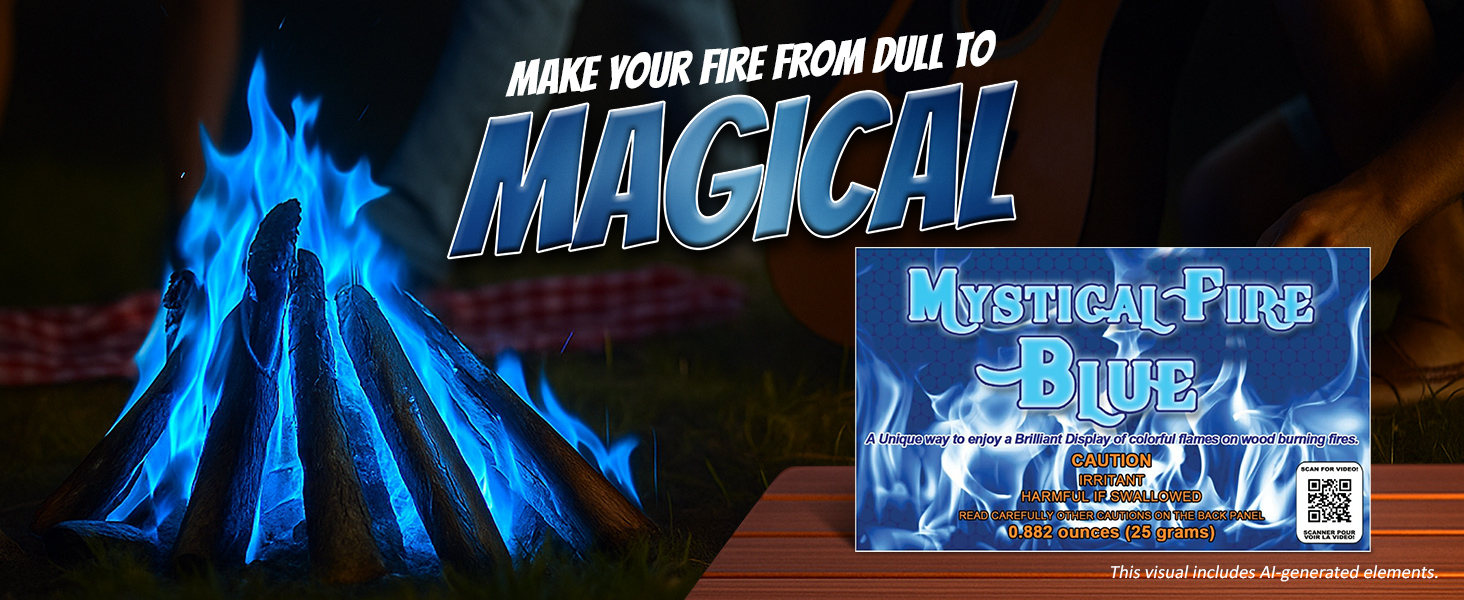 Mystical Fire Blue Color Changing Packets- Blue Flames Header