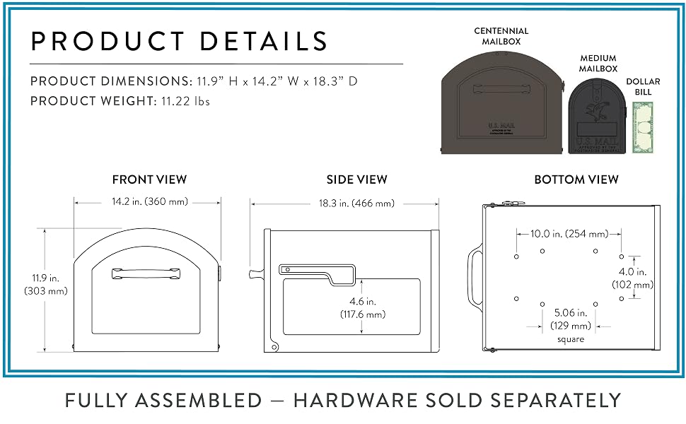 product details - fully assembled - hardware sold separetely
