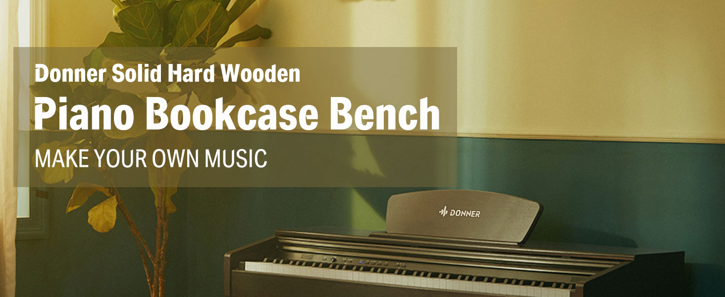 Donner Solid Hard Wooden Piano Bench