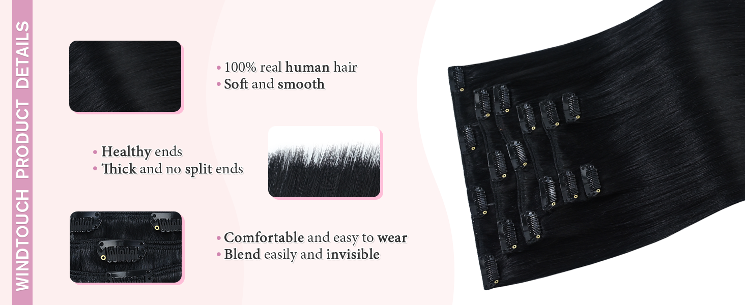clip in hair extensions real human hair