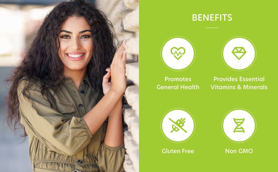 Promotes General Health, Provides Essential Vitamins &amp; Minerals, Gluten Free, Non GMO