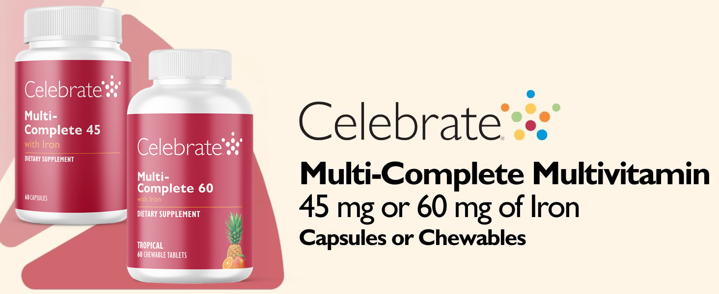 Multi-Complete Multivitamin Capsule or Chewable with 45 mg or 60 mg iron