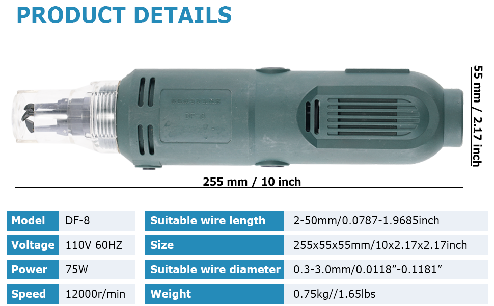 Handheld Magnet Wire Stripping Machine 75W Wire Stripper Cutter Enameled Wire Paint Scraper