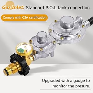 two stage regulator with gauge